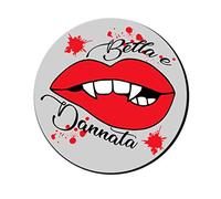 Regali Pazza idea Mouse Pad Decorato Bella Dannata - 25x20 cm - Gomma e Tessuto - Bocca Rossa - Ufficio e Casa - Regalo Coppie