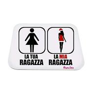 Regali Pazza idea Mouse Pad Decorato La Mia Ragazza - 25x20 cm - Gomma Antiscivolo - Design Natalizio - Regalo Fidanzata - Collezione Natale