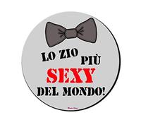 Regali Pazza idea Mouse Pad Decorato Lo Zio Piu Sexy del Mondo - 25x20 cm - Gomma Antiscivolo - Frase Simpatica - Ufficio e Casa - Regalo Zio