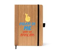 Regali Pazza idea Notebook A5 copertina bambù e dorso sughero - Segnapagina e chiusura elastica - scritta fidati di me sono avvocato - regalo uomo donna avvocati