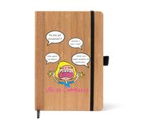 Regali Pazza idea Notebook A5 copertina bambù e dorso sughero - Segnapagina e chiusura elastica - scritta vita da commessa - regalo donna