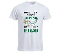 Regali Pazza idea T-Shirt Bianca Uomo Scritta Nonno Alpino - Regalo Compleanno - Collezione Festa dei Nonni (IT, Testo, XL, Regular, Regular)