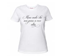 Regali Pazza idea t-Shirt Cotone Donna con Scritta Simpatica - Meno Male Che Non Penso a Voce Alta - Collezione Maglia Divertente