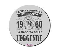 Regali Pazza idea Tappettino Mouse Pad Anno 1960-25x20 cm - Gomma Antiscivolo - Retro Vintage - Ufficio e Casa - Collezione Leggende