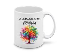 Regali Pazza idea Tazza Decorativa in Ceramica con Albero Colorato - Ti Vogliamo Bene Bidella - Regalo Originale per Personale Scolastico - 8x10 cm