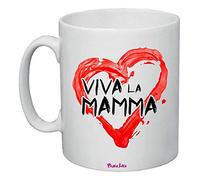 Regali Pazza idea Tazza Mug Decorata Viva La Mamma - 8x10 cm - Ceramica - Stile Simpatico - Regalo Compleanno - Collezione Festa