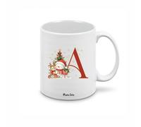Regali Pazza idea Tazza personalizzata lettera iniziale del nome - design natalizio - regalo natale uomo donna - collezione dalla A alla Z (A)