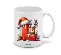 Regali Pazza idea Tazza personalizzata lettera iniziale del nome o numeri - design natalizio - regalo natale uomo donna - collezione dalla A alla Z (L)