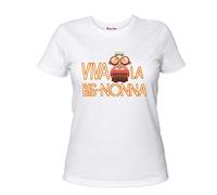 Regali Pazza idea Tshirt Donna Bianca Viva La bis Nonna - Taglie Disponibili - Cotone Morbido - Stile Casual - Regalo Perfetto - Collezione Festa dei Nonni