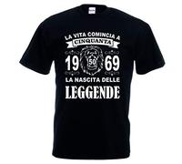 Regali Pazza idea Tshirt Uomo Donna La Vita Comincia 50 Anni 1969 Leggende - Variabile - Cotone - Stampa Creativa - Casual - Compleanno
