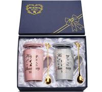 Regali per 2 Anniversario di Matrimonio, 2 Anni Matrimonio Regali 2PCS Tazza in Marmo Ceramica 400ml, Idee Regalo per Lui Fidanzato per Coppie, Regalo Fidanzato Anniversario con Biglietto, Confezione
