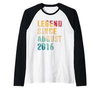 Regali per 9 anni - Legend Since August 2016 - 9° compleanno Maglia con Maniche Raglan