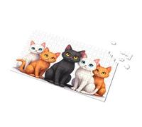 Regali per bambine di 5 anni Cinque simpatici gatti con occhi luminosi immagine puzzle puzzle spot it gioco per bambini (500 pezzi)