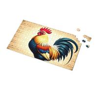 Regali per bambine di 5 anni con gallo colorato su sfondo antico manoscritto immagine puzzle puzzle spot it gioco per bambini (1000 pezzi)