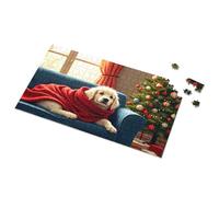 Regali per bambine di 5 anni di età con cucciolo di Natale avvolto nel calore immagine puzzle puzzle spot it gioco per bambini (1000 pezzi)