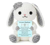 Regali per battesimo per ragazze ragazzi regali cristiani per donne uomini fatti a mano versi biblici positivi bambola all'uncinetto religiosa cattolica prima comunione cresima regalo per adolescenti