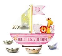 Regali per battesimo per ragazze Rosa Arca Noah Battesimo, Legno Arca Noah Regali in denaro per battesimo, nascita, battesimo, regalo fai da te, regalo per battesimo e ragazze
