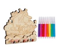 Regali per battesimo ragazzi e ragazze, set in legno Arca Noah con 8 matite colorate, regalo per battesimo ragazzo e ragazza, altezza 15,5 cm, regalo personalizzato fai da te