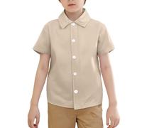 Regali per bicicletta e ragazza, a maniche corte, estive, casual, da uomo, per spiaggia, vacanze, tinta unita, maglietta a maniche lunghe per ragazzi 146 152, beige., 3-4 Anni