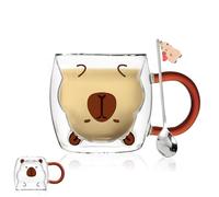 Regali per donne carine Capybara, bicchieri da caffè a doppia parete, Kawaii, cappuccino, tè, espresso, latte macchiato, regali di Natale, regalo di compleanno, regalo divertente per fidanzata