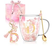 Regali per Donne Tazze da Caffè in Vetro Regalo di Compleanno Unico per Lei Signore Tazzine da Espresso e Tè Tazze Personalizzate Regali di Amicizia Carini Tazze in Vetro a Doppia Parete Natale