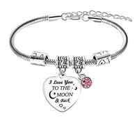 Regali per donne uomini braccialetto regalo per lei lui regali per mamma papà da figlia figlio braccialetto regalo per fidanzata fidanzato compleanno anniversario Natale I Love You to The Moon &