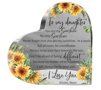 Regali per figlia da mamma papà regali di compleanno per figlia a forma di cuore placca acrilica decorazione festa della mamma laurea matrimonio ispiratore decorativo girasole segno