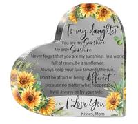 Regali per figlia da mamma papà regali di compleanno per figlia a forma di cuore placca acrilica decorazione festa della mamma laurea matrimonio ispiratore decorativo girasole segno