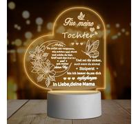 Regali per figlia di mamma, Lampada da notte LED in acrilico, regalo di 18 anni per ragazza, decorazione luminosa a forma di cuore 3D personalizzata con parole di benedizione per regalo di compleanno