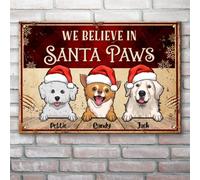 Regali Per Gli Amanti Dei Cani, Santa Paws Please Stop Here For, Cane Personalizzato Tappetino Da Bagno Antiscivolo Zerbino Di Benvenuto Divertenti Tappeti D'Ingresso Per Balcone Interno 40X60Cm