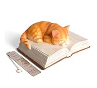 Regali per gli amanti dei gatti, ornamenti per gatti con segnalibro per gli amanti dei gatti, simpatici gatti addormentati, regali a tema libro di gatti per la casa, decorazioni per librerie