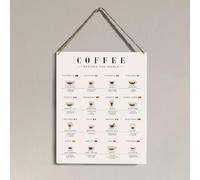 Regali per gli Amanti del Caffè - Decorazione Murale Rustica per Casa, Cucina, Ufficio, Caffè, Bar - Regali per Inaugurazione Casa, Compleanno per Donne, Uomini, Amici - Caffè da Tutto il Mondo