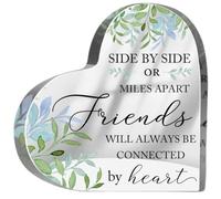 Regali per gli amici Side by Side or Miles Apart Friends are Always Connected by Heart, in acrilico, regalo di compleanno