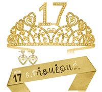 Regali per il 17° compleanno per ragazze, fascia e diadema per il 17° compleanno, fascia per il 17° compleanno, decorazioni per il 17° compleanno per ragazze, fascia 17, 17 corona, 17 diadema, 17
