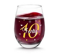 Regali per il 40° compleanno per le donne bicchieri da vino regali per 40 | Regalo per il 40° compleanno per figlia di 40 anni, regalo per migliore amica, mamma, zia, signora, regalo unico