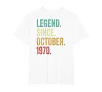 Regali per Il 55° Compleanno per Uomini e Donne impressionanti dall'ottobre 1970 Maglietta, Uomo Taglie Grandi, Bianco, 4X Tall