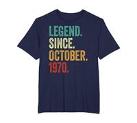 Regali per Il 55° Compleanno per Uomini e Donne impressionanti dall'ottobre 1970 Maglietta, Uomo Taglie Grandi, Navy, 2X Tall