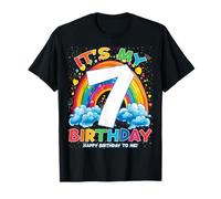 Regali per il 7° compleanno dei bambini Rainbow Seven Years Old Girl Party Maglietta
