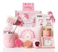 Regali per il 7° compleanno per ragazze, idea regalo per il 7° compleanno, idea regalo per figlia, carino e unico cestino di compleanno per 7 anni, regalo per lei, migliore amica, nipote, sorella