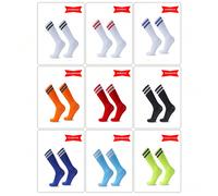 Regali per il ritorno a scuola per bambini e bambine, Calzini da calcio traspiranti per bambini di età 4-12 anni, Calzini a righe sopra il ginocchio per bambini e bambine che praticano calcio, basebal