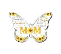 Regali per la mamma, idee regalo uniche per il compleanno delle mamme, 10,2 x 7,6 cm, a forma di farfalla, acrilico, regalo per Natale, giorno del Ringraziamento, nastro in pizzo per (C, A), acrilico