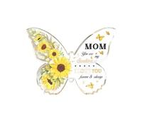 Regali per la mamma, idee regalo uniche per il compleanno delle mamme, 10,2 x 7,6 cm, a forma di farfalla, acrilico, regalo per Natale, fascia intrecciata marrone scuro (A, A), acrilico, Senza