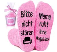 Regali per la mamma per il compleanno, calze di Natale, con scritta in lingua tedesca "Bitte nicht Stören Mama ruhht ihre Augen aus Socken Regalo di compleanno per la festa della mamma, regalo di