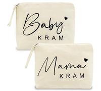 Regali per la mamma per la nascita, 2 pezzi, regalo per mamma in attesa, traspirante e morbido, per la mamma, per cosmetici e piccoli giocattoli, panna, alla moda