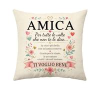 Regali per la Migliore Amica Ricordo di Amicizia Fodera per Cuscino | Per tutte le volte che non te lo dico ti voglio bene Regalo per le Amiche Compleanno Natale Segno di Amicizia Decorativo