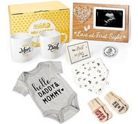 Regali per la prima volta per la gravidanza, set regalo per i nuovi genitori, cestino doccia per mamma e papà, cornice ad ultrasuoni per bambini, pezzo decisionale, tuta