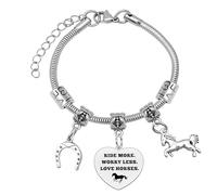 Regali per le donne amanti dei cavalli Regali per adolescenti Braccialetto con ciondolo a forma di cavallo Regalo ispiratore per amanti dei cavalli Regali per cavaliere Cowgirl Regalo di compleanno
