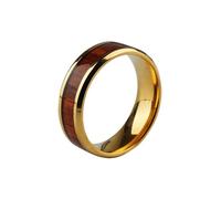 Regali per Lei Fidanzata, Anelli Oro Donna Acciaio al Titanio Taglia 12 Modello in Legno Engraved Regalo per Figlia Wedding Gioielli