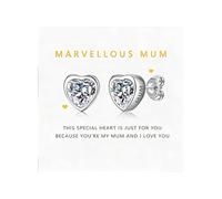 Regali per mamma, amici, sorella, orecchini a perno a forma di cuore in argento con zirconi scintillanti ipoallergenici, piccoli orecchini carini per donne, donne, mamma, compleanno, Natale, festa