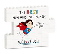 Regali per mamma, mamma, regalo di compleanno da figlia, figlio, marito, placca puzzle con blocchi da costruzione, regalo divertente per mamma, regalo divertente I Love You Mum